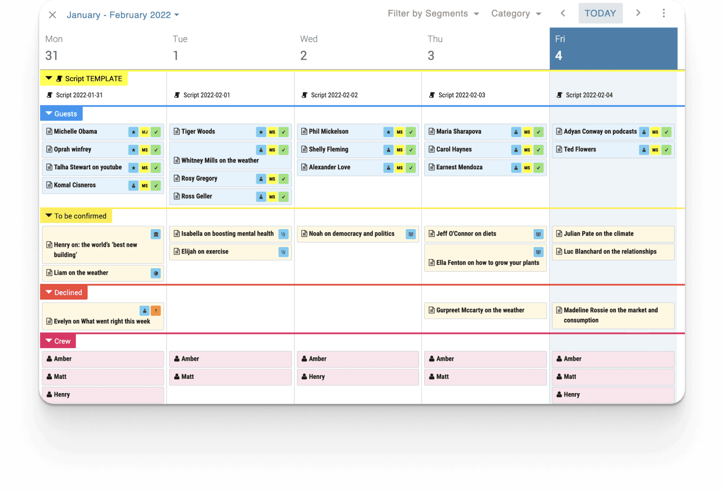 TinkerList Calendar feature screenshot